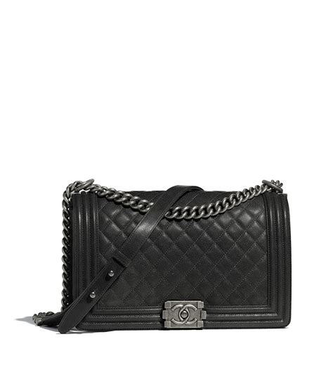 Boy chanel handbag, Calfskin & ruthenium